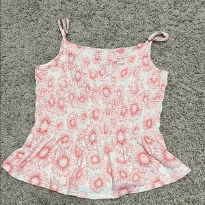 SO Pink Floral Smocked Tank Top